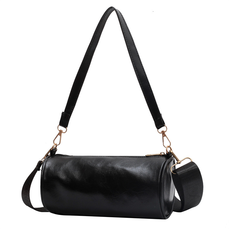 One Shoulder Crossbody Bag Women Bags2022 New Retro Cylinder Baguette Bag Trendy Fashion Solid Color Large-Capacity Backpack