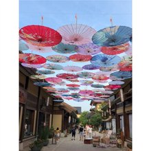 中国风油纸伞户外防雨绸布伞装饰吊顶伞可加伞灯复古舞蹈伞
