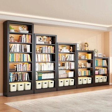 钢制图书馆书架家用儿童书柜置物架落地铁艺阅览室书籍黑色绘本架