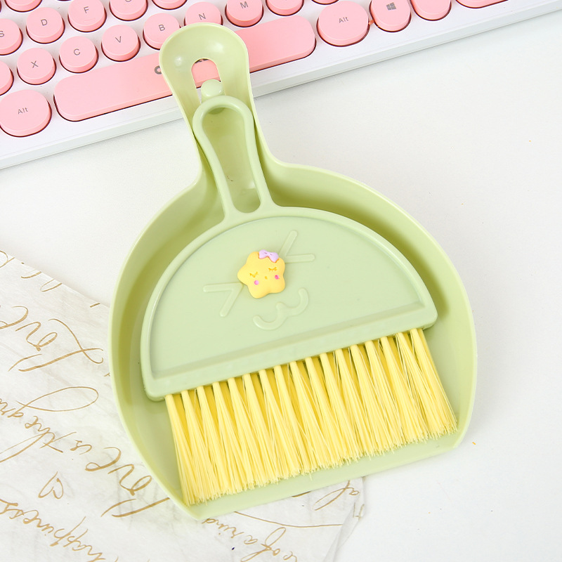 Cute Home Desktop Mini Broom Keyboard Cleaning Brush Small Size with Dustpan Small Broom Suit Computer Sundries Brush