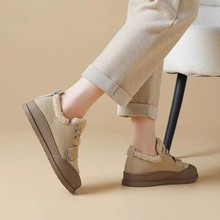 棉鞋女加厚保暖2024年冬季新款包头系带低帮鞋女，Women's shoes