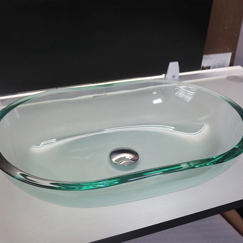 华朗洁具水晶钢化玻璃台盆玻璃台上盆浴室面盆浴柜上洗脸盆洗手盆
