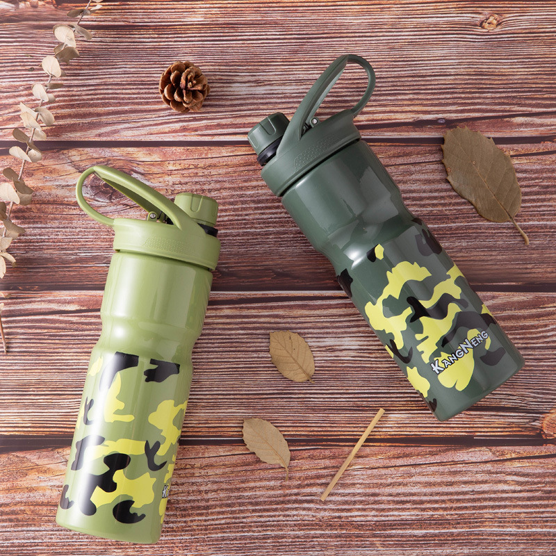 factory supplier 1000ml large capacity outdoor sports plastic cup tumbler sports water cup camouflage sports water bottle