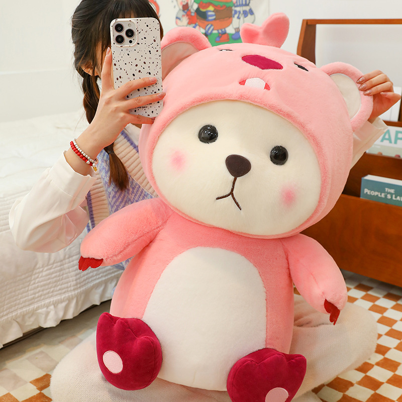 外贸跨境莉变身露比小熊公仔七夕女生礼物布娃娃情人节变装熊玩偶