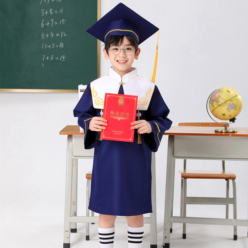儿童博士服小学生幼儿园博士服学士服演出服博士帽毕业照服装礼服