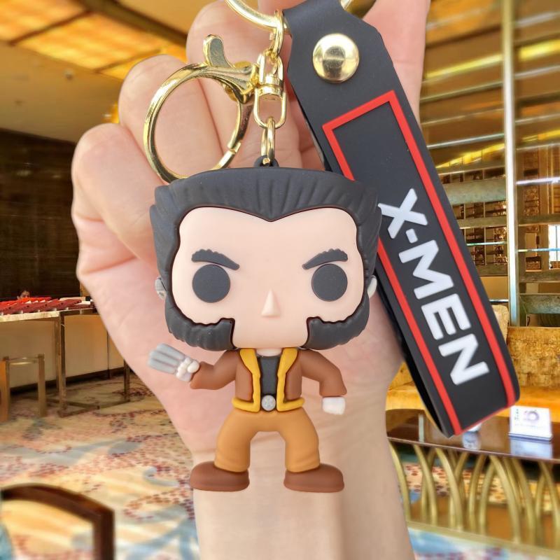 Cross-Border New Arrival Marvel X-Men Keychain Handbag Pendant The Wolverine Cartoon Doll Car Key Chain Wholesale