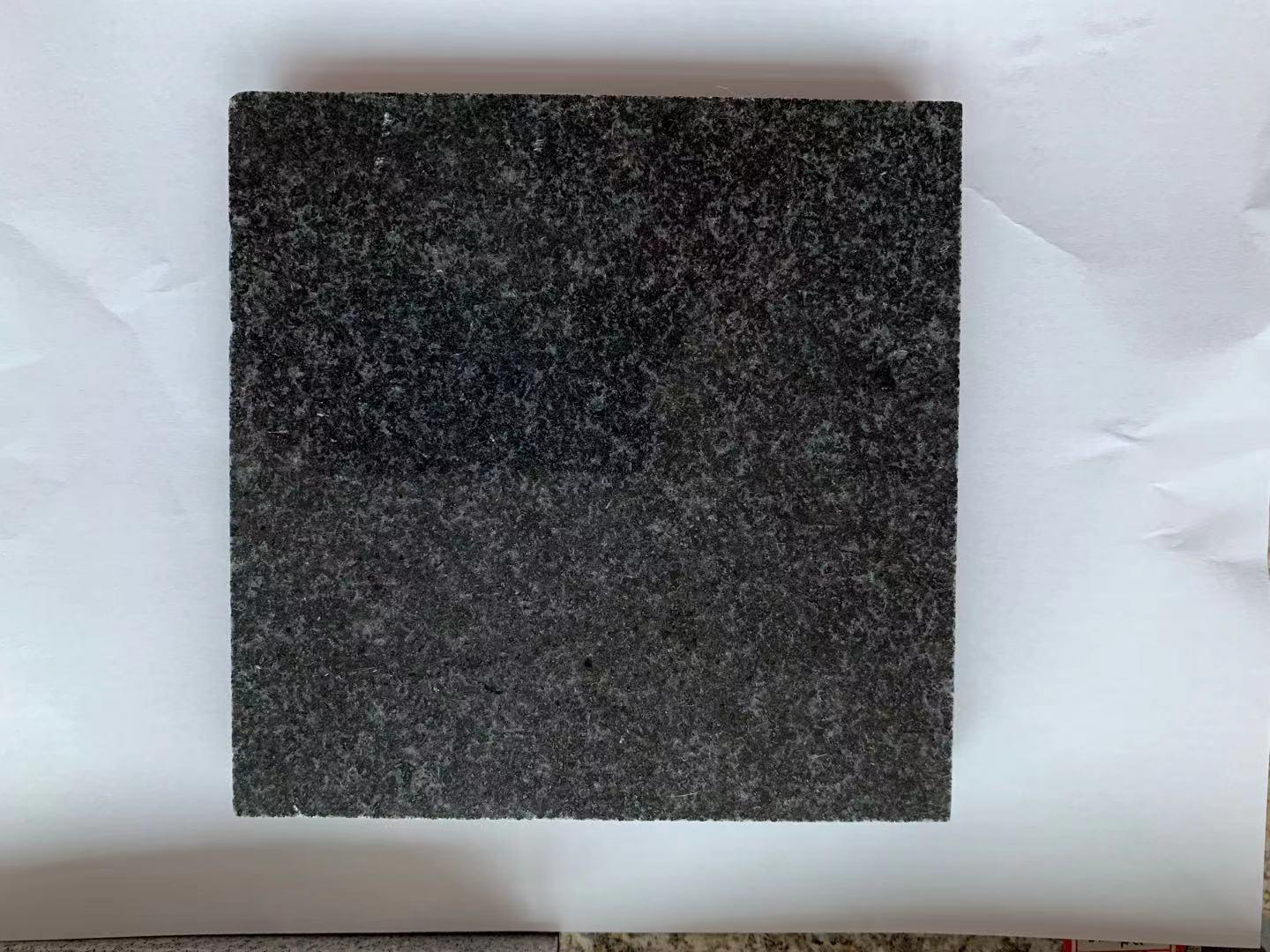 国产黑金沙花岗岩 机切面火烧荔枝光面 地铺黑色台面板楼梯踏步石