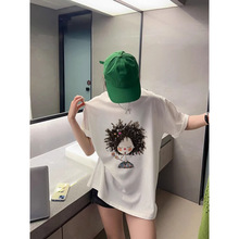 夏季女装抖音爆款 韩国东大门时尚减龄印花纯棉大码短袖T恤女装