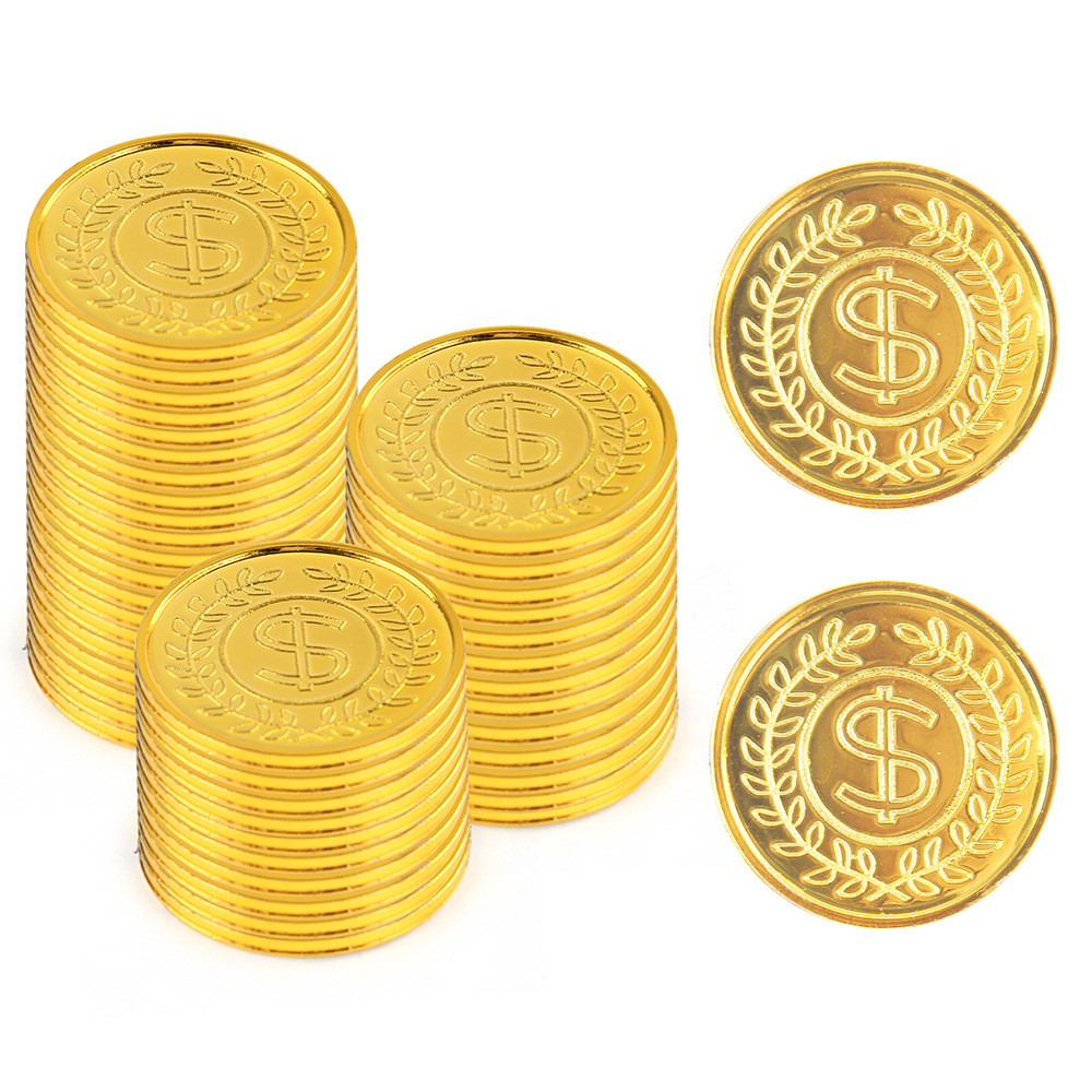 跨境海盗宝箱面值派对促销装美元币100玩具游戏钱币万圣节开学季