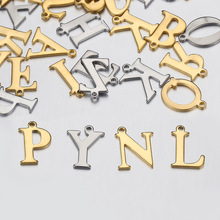 不锈钢英语字母吊坠 电镀金色挂件 A~Z跨境热销 DIY项链饰品配件
