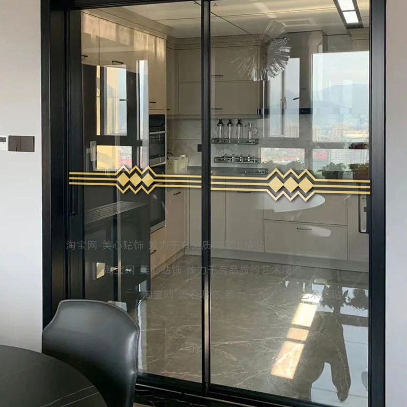批发玻璃门防撞贴纸家用厨房客厅阳台推拉门横条腰线店铺装饰线条