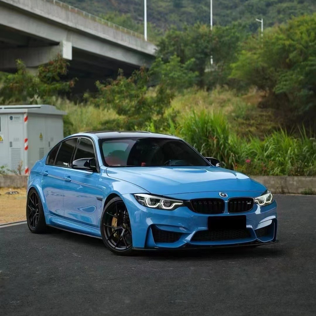 水晶迈阿密蓝 汽车车身改色膜 亮光膜 蓝色 漆面水晶汽车贴膜跨境