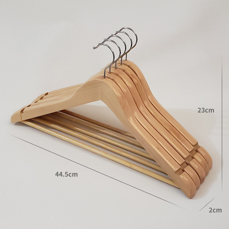 Traceless Storage Solid Wood Hanger Pants Rack Home Clothing Store Clothes Hanger Bold Type Anti-Slip Traceless Factory Delivery