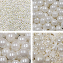 凯贝白色糖珠烘焙装饰珍珠混装彩色糖珠白色糖豆糖针彩珠500g袋装