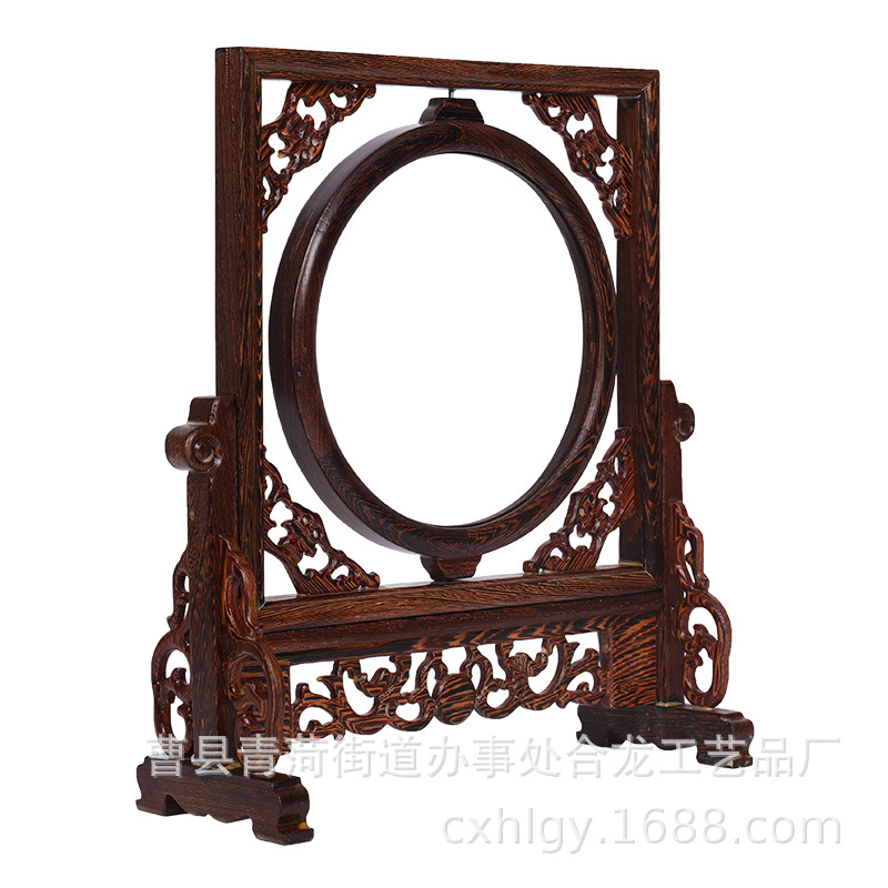 Solid Wood Photo Frame Rotating Photo Frame Chinese Style Table Decoration Small Screen Crafts Decoration Desktop Chinese Style Solid Wood Photo Frame Decoration