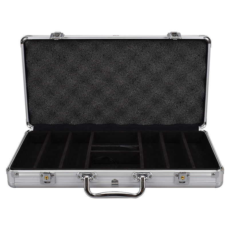 筹码盒子透明收纳盒筹码架铝箱100~500片麻将棋牌箱