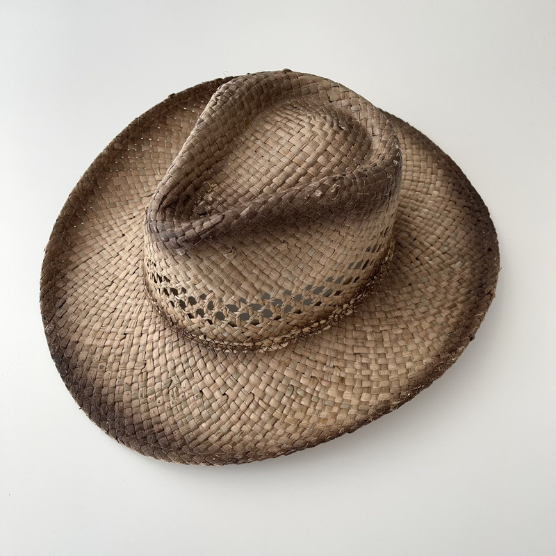 春夏季男女同款草编西部牛仔帽宽檐遮阳防晒草帽做旧复古骑马礼帽