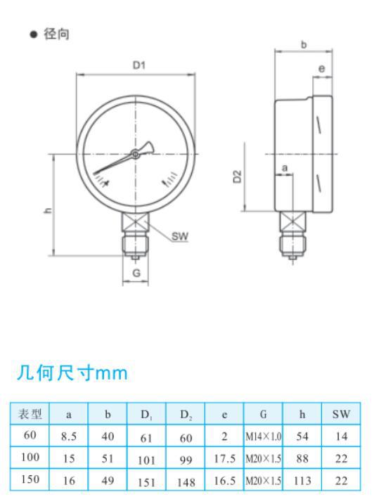 安徽茂书仪表厂家供应ye系列膜盒压力表