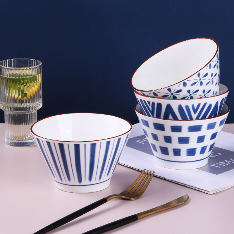 复古风古染系列5英寸斗笠碗陶瓷米饭碗家用儿童饭碗包邮-阿里巴巴