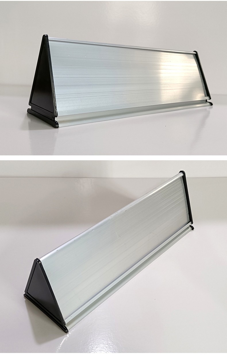 双面铝合金三角牌教室门牌铝型材大三角科室牌桌牌办公室台牌台签