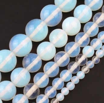 跨境批发白色玻璃水晶蛋白石玛瑙圆珠 diy半成品手链饰品 354h