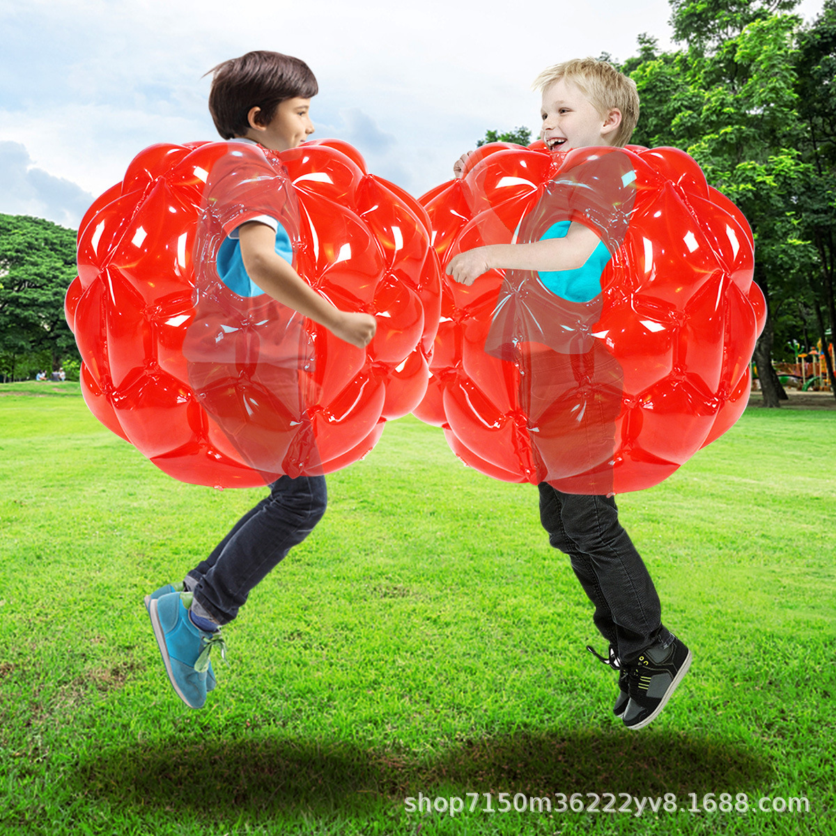 60pvc充气碰碰球儿童对撞游戏弹力球户外足球撞击球充气碰撞球批