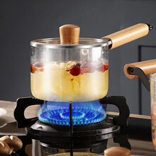 高硼硅单炳玻璃炖汤锅电陶炉加热泡面煲汤锅家用透明耐高温火锅