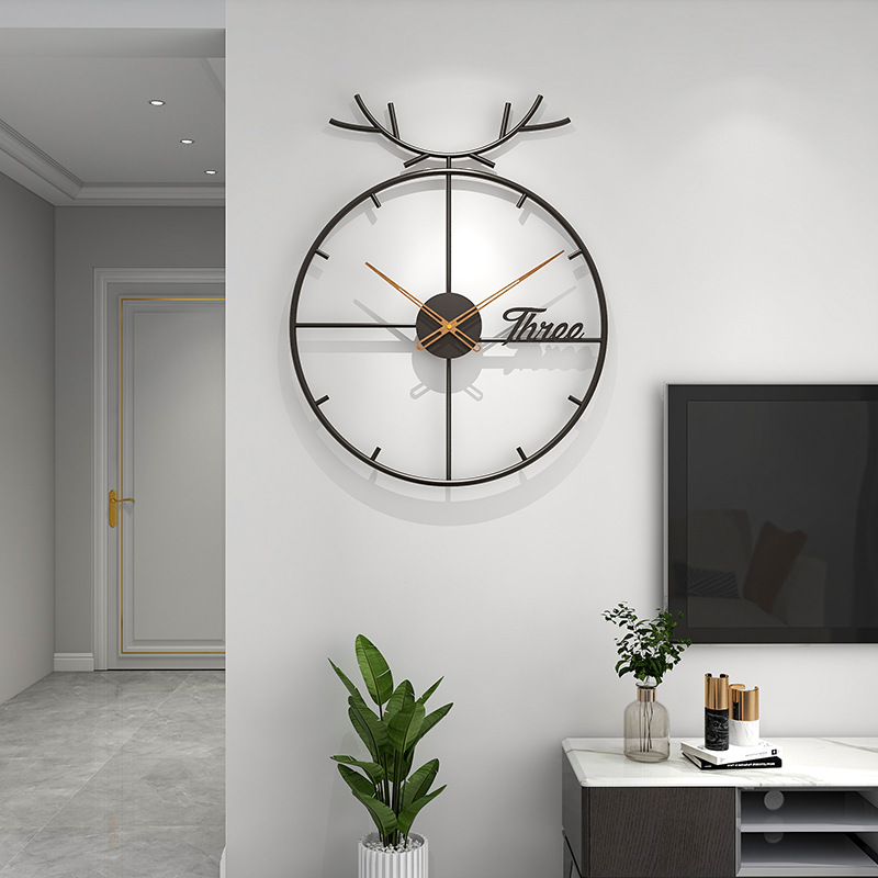 Jiujiuda Brand Popular Wall Clock Modern Minimalist Nordic Antlers Clock One Piece Dropshipping New Cross-Border Amazon