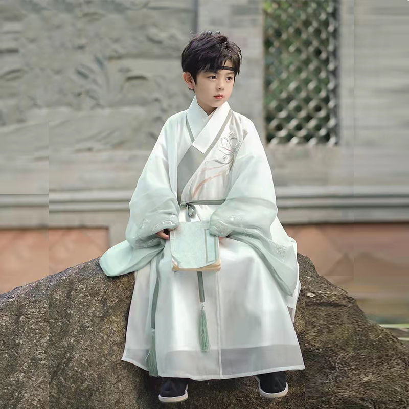 新款儿童汉服男童薄款古装少爷日常侠客超仙夏季表演国学服中国风
