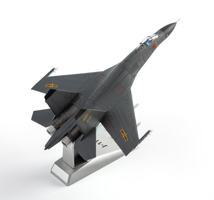 1:100歼11飞机模型 摆件合金仿真军事战斗机军模歼11b军事模型