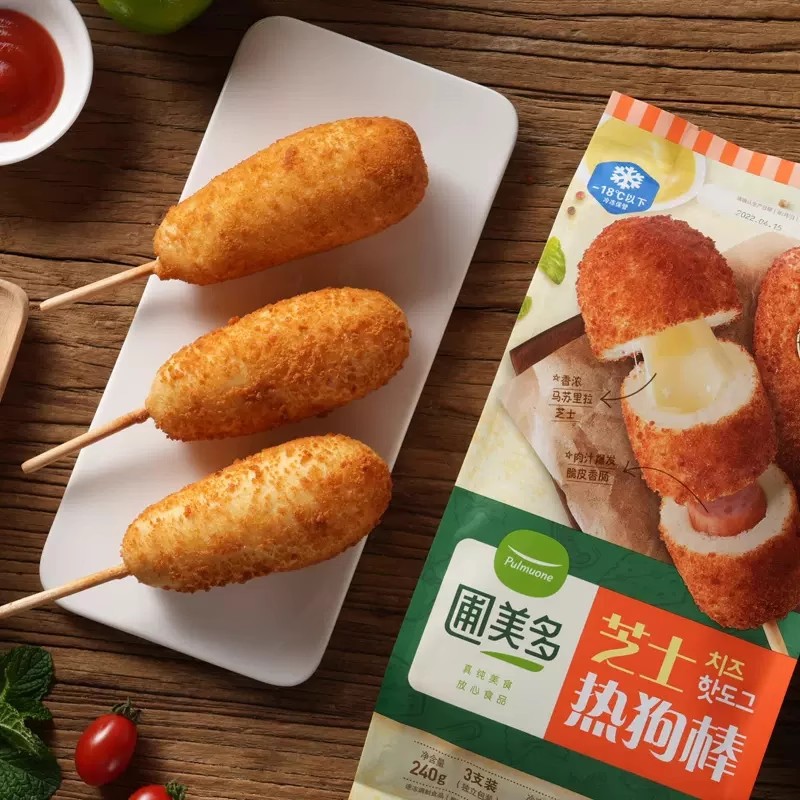 圃美多拉丝芝士热狗棒韩式芝士棒肠微波炉速食空气炸锅整箱批发