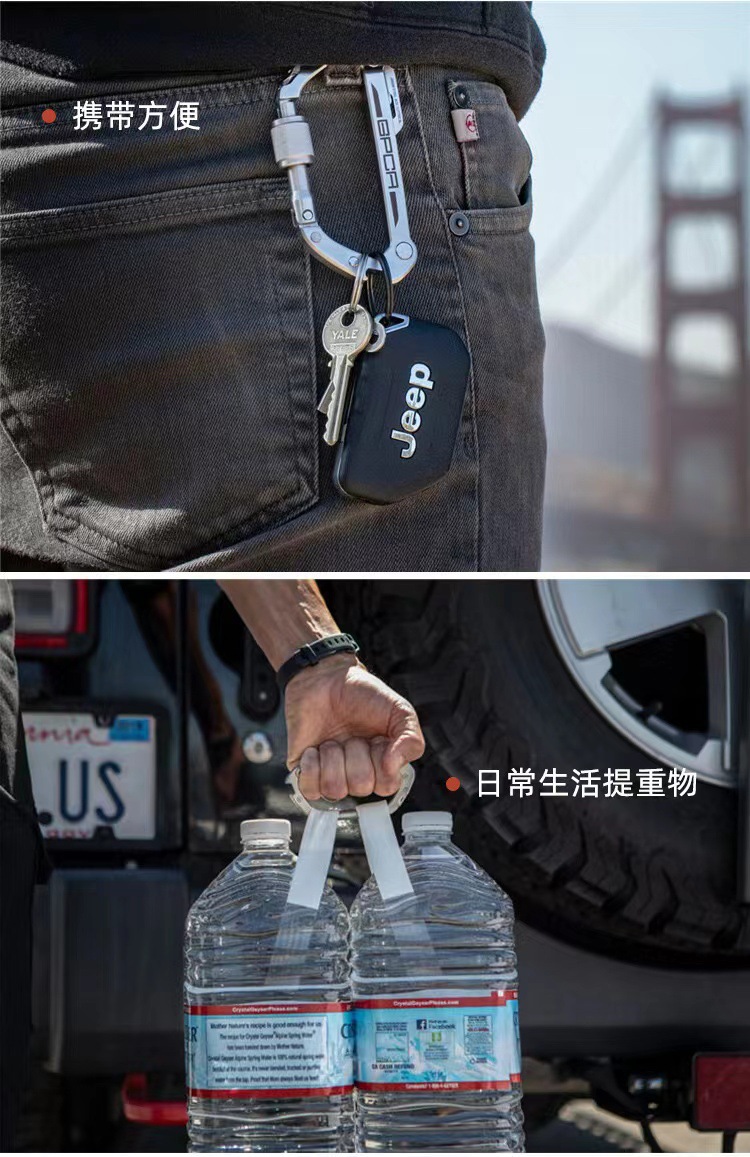 美国gpca carabiner不锈钢登山扣 多功能户外钥匙扣 金属登山扣