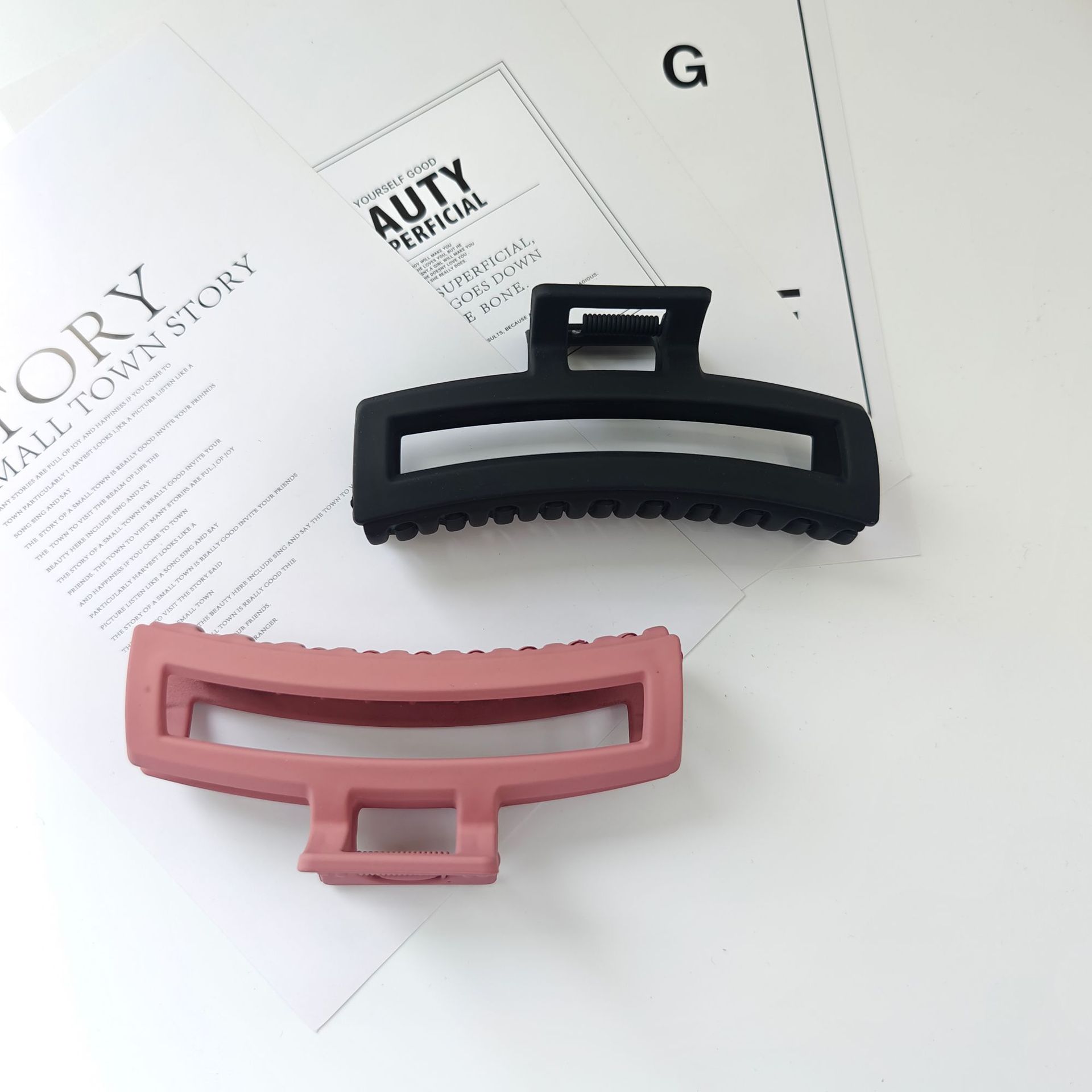 跨境大号抓夹发卡网红咖色磨砂发夹洗脸盘发鲨鱼夹发抓头饰夹子