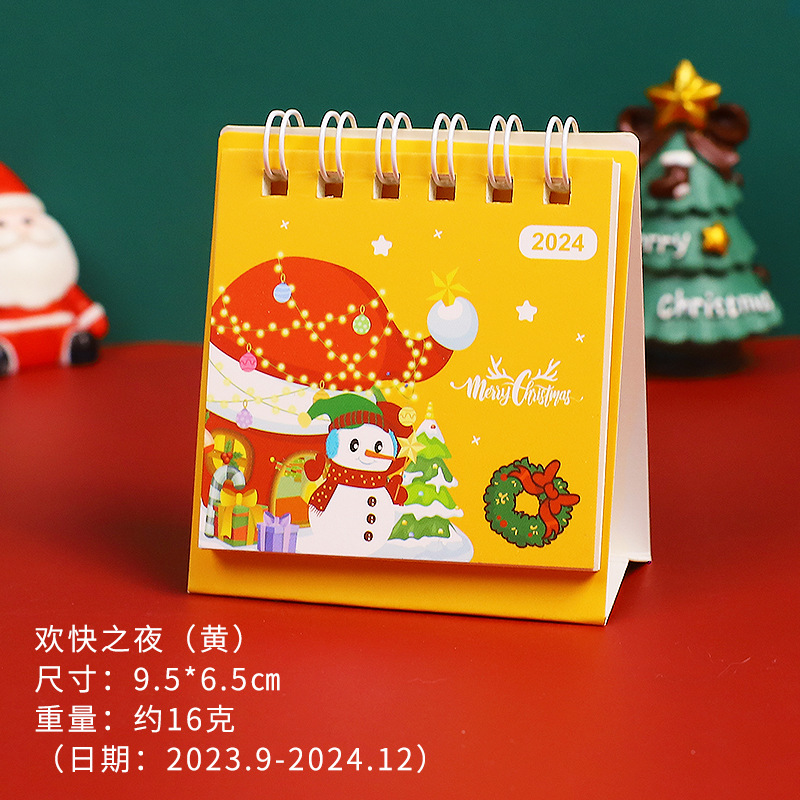 2024 Cartoon Christmas Desk Calendar Cute Mini Small Desk Calendar Desktop Decoration Student Calendar Christmas Gift