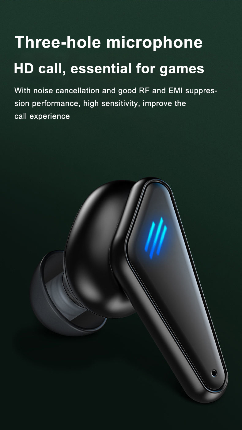 亚马逊tws无线蓝牙5.0耳机立体声低延时电竞游戏耳机工厂直销