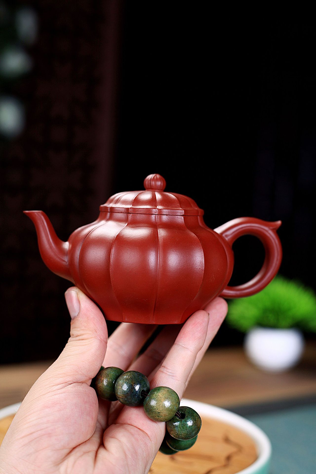 宜兴原矿紫砂壶纯手工锦囊笑樱壶大红袍功夫茶具茶壶卡盖筋纹壶