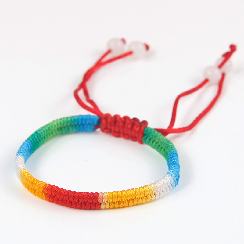 红绳手链五彩绳编织端午节本命年情侣手链锦纶a线编无色线手链