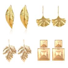 Golden Leaf Earrings for Woman Party Casual Retro Exaggerate