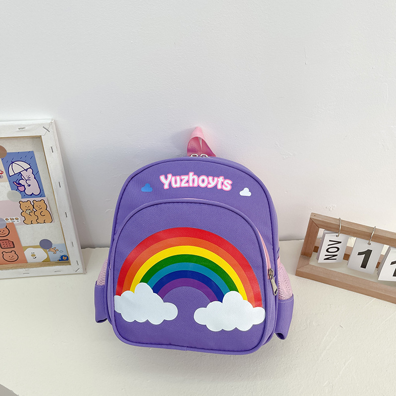 New Trend Kindergarten Backpack Anti-Lost Children's School Bag Rainbow School Bag Toddler Bag Lightweight Children's Backpack