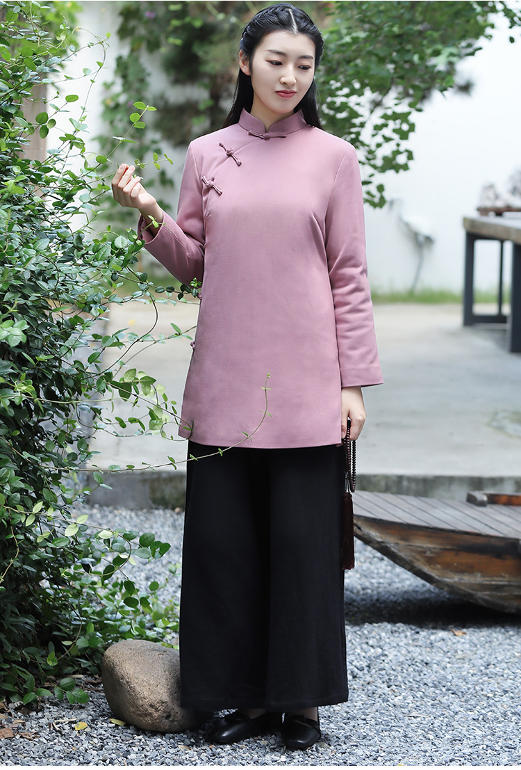 唐装中式女旗袍上衣复古中国风秋冬装加厚加棉袄大襟盘扣年轻727