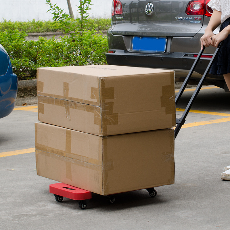 静音可折叠小拖车搬运手推平板车拉货手拉车家用便携捷行李小推车