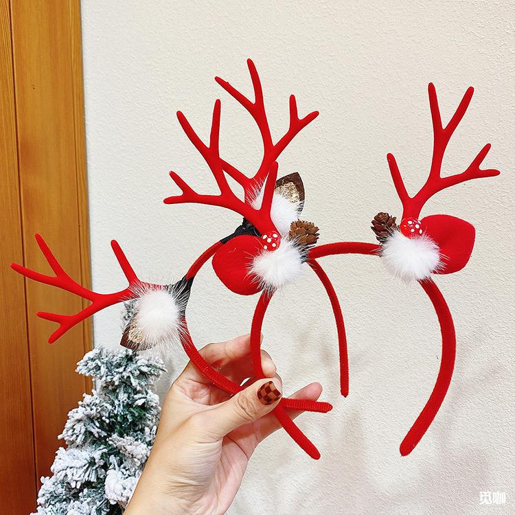 儿童鹿角头饰发箍仙女森系圣诞发卡少女可爱小鹿耳朵头箍装扮发饰