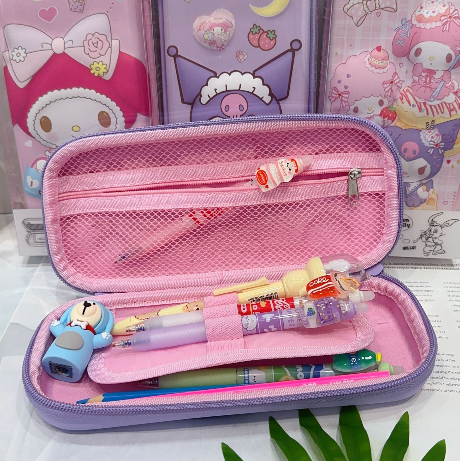 New Sanliou Eva Pencil Bag Stationery Box Student Cute Cartoon Double Layer Zipper 3D Pencil Box Lengthened