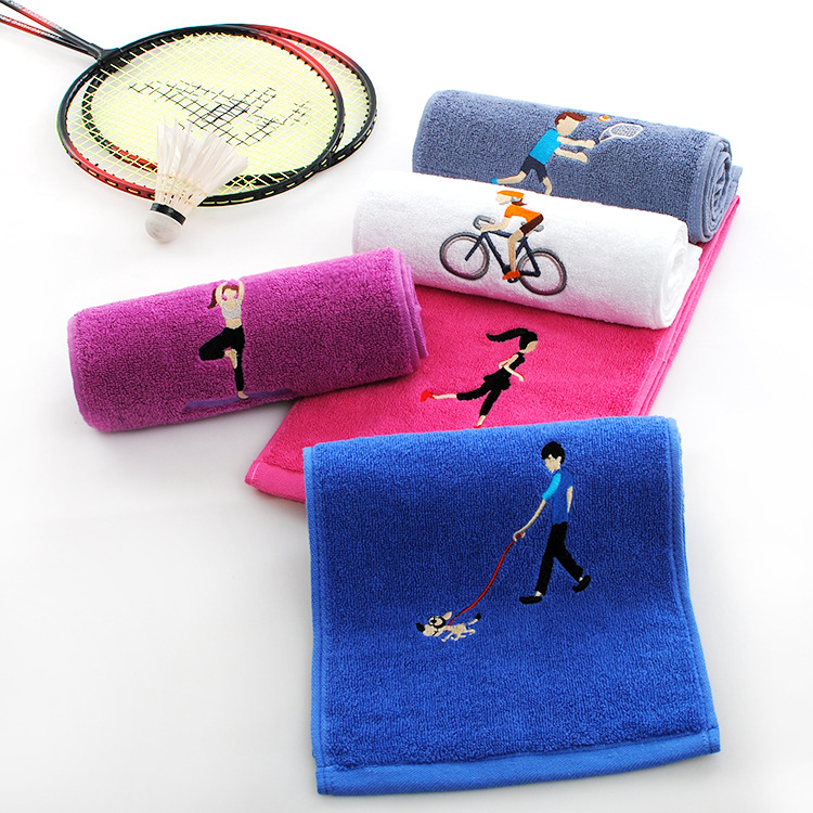 100% Cotton Sports Towel Gym 32*110 Lengthened Handkerchief Marathon Outdoor Sports Towel Customization