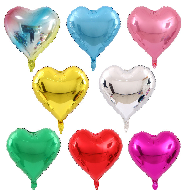 18-Inch Love Balloon Heart-Shaped Aluminum Foil Aluminum Film Confession Balloon Wedding, Marriage Wedding Room Layout Birthday Decoration Wholesale