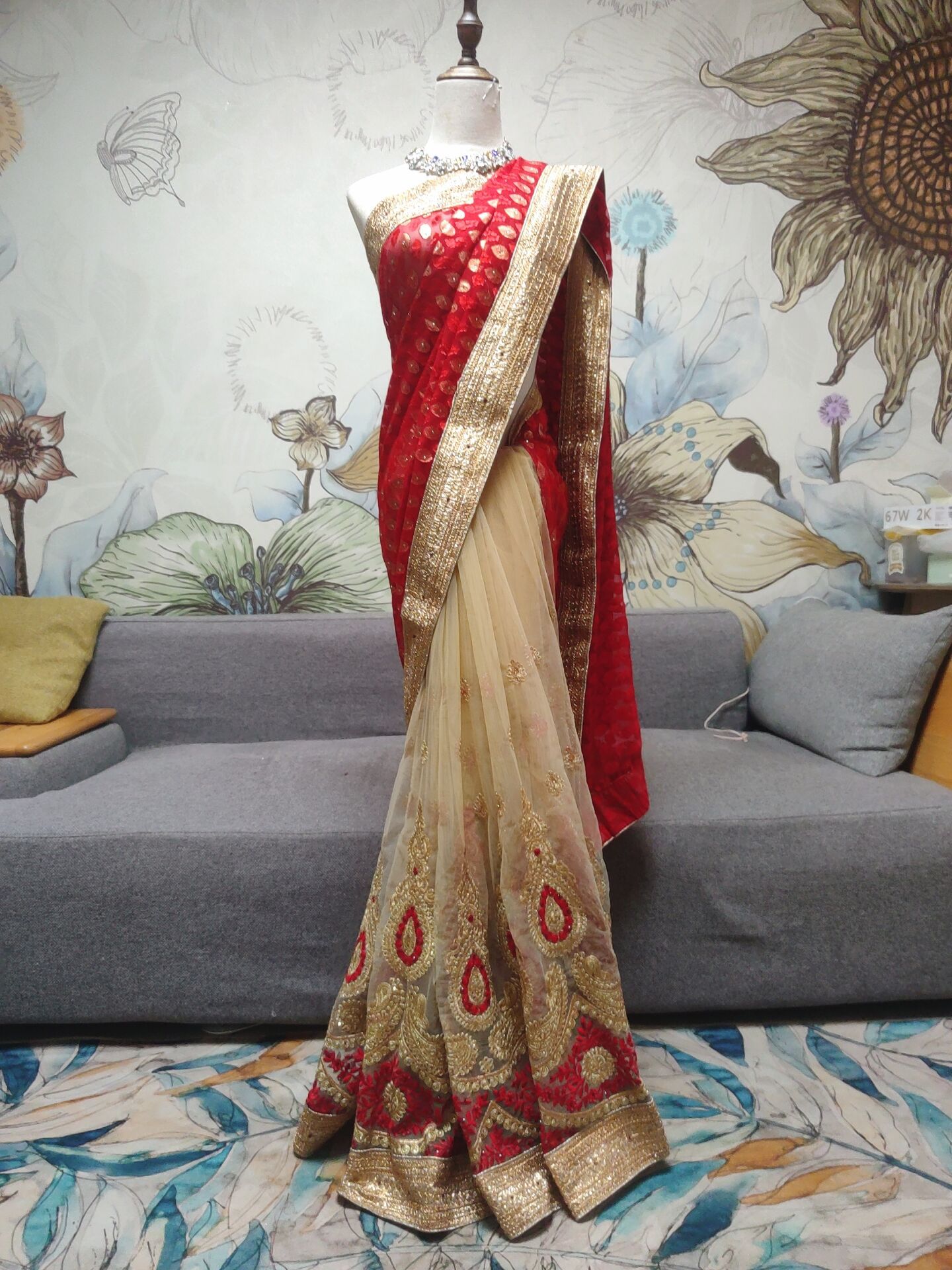 印度纱丽服饰进口出6珠纱丽兰卡大重工斯里兰卡口重清仓钉米