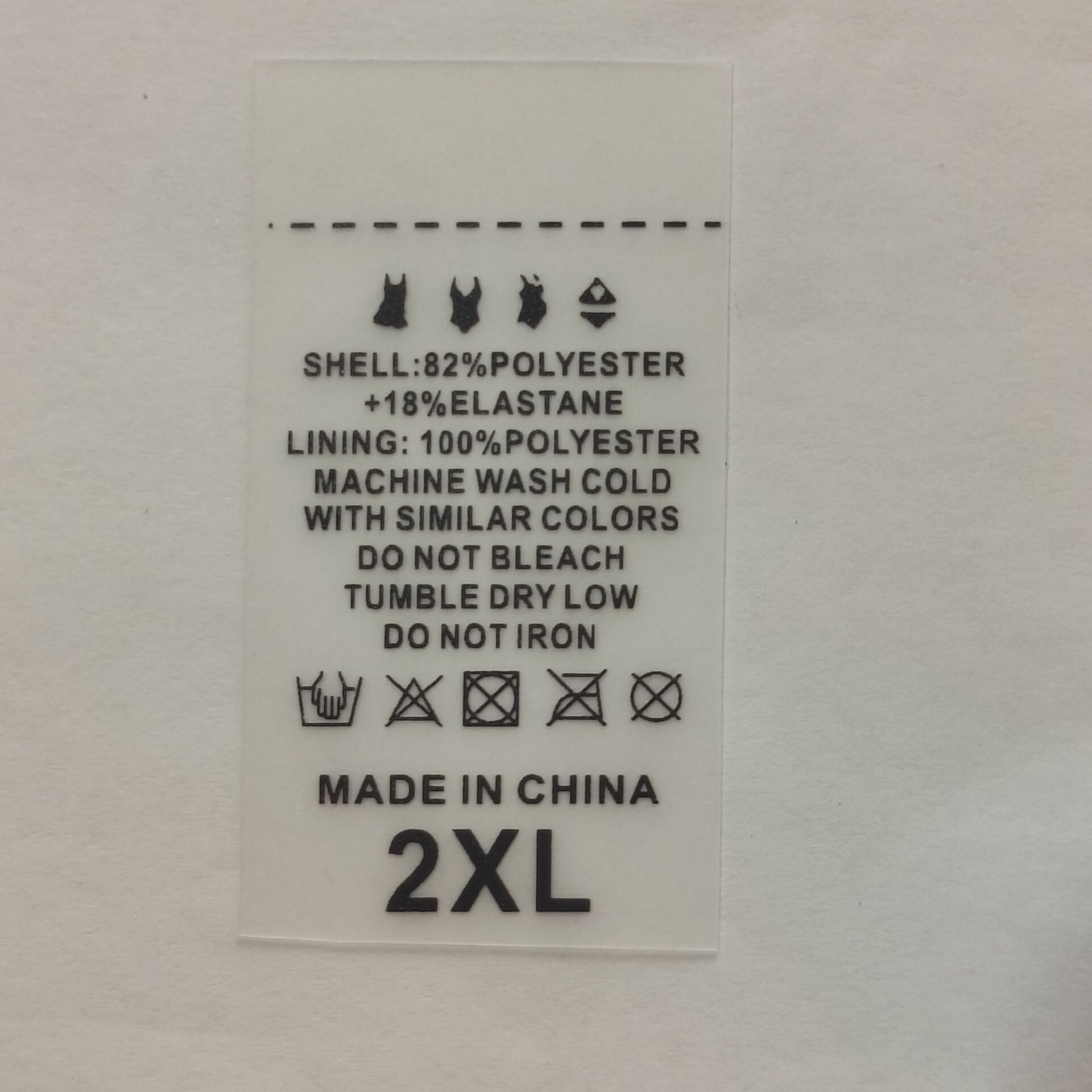 现货塑料tpu洗标 羊毛衫内衣裤泳装洗水标 针织衫水洗唛透明印唛