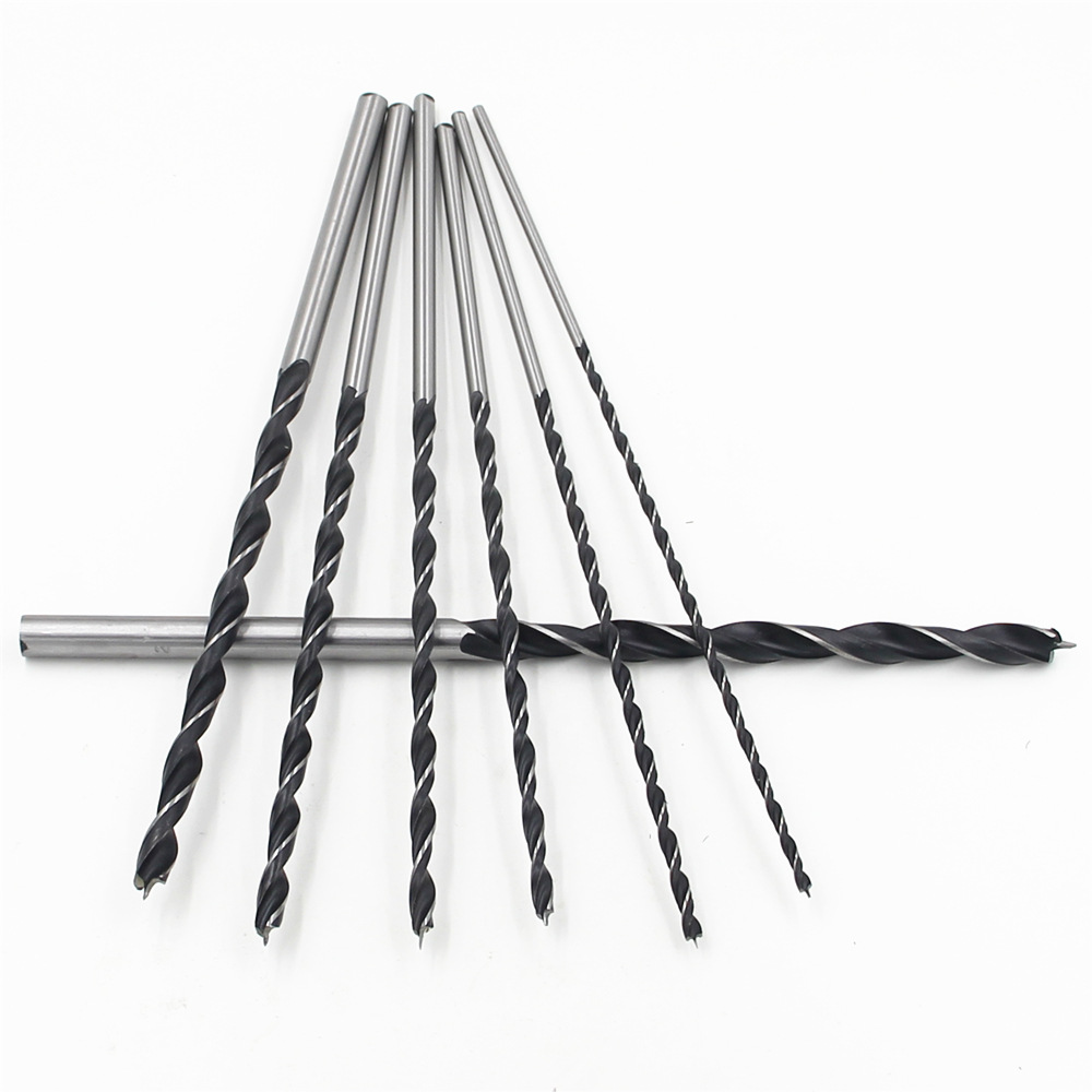 跨境7pcs三尖加长木工钻300mm挂袋装 4-12mm定心木工开孔器套装