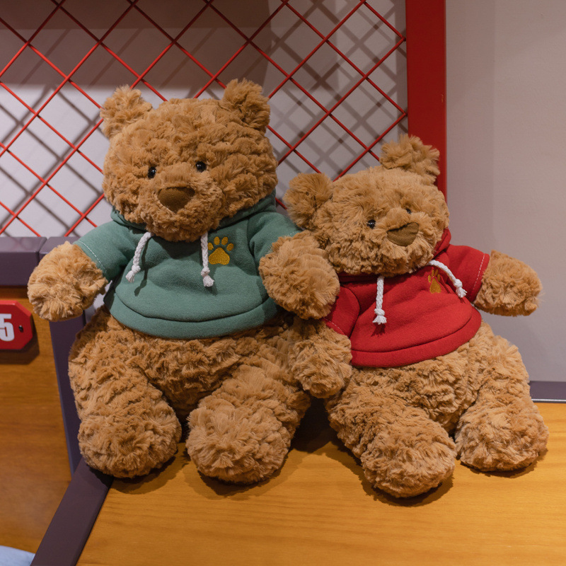 抖音网红同款少女心泰迪熊公仔卫衣棕熊毛绒玩具儿童安抚抓机娃娃