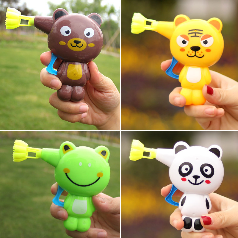 新款动物卡通泡泡枪儿童玩具吹泡泡惯性手动图案夏天地摊热卖货源